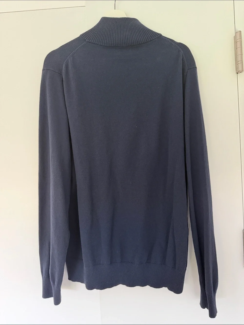 J. Crew Navy Quarter-Zip Mock Neck Sweater